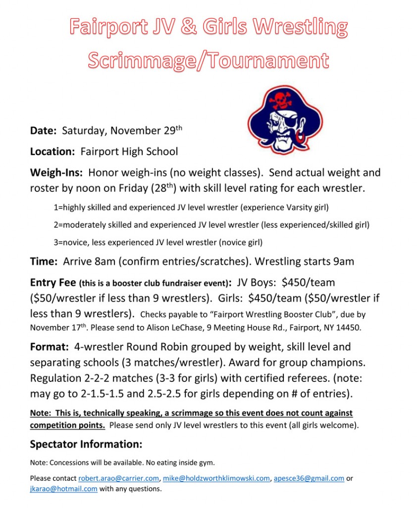 Fairport JV & Girls Scrimmage Has Openings
