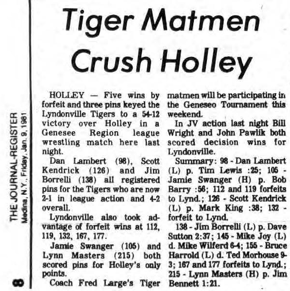 Tiger Matmen Crush Holley
