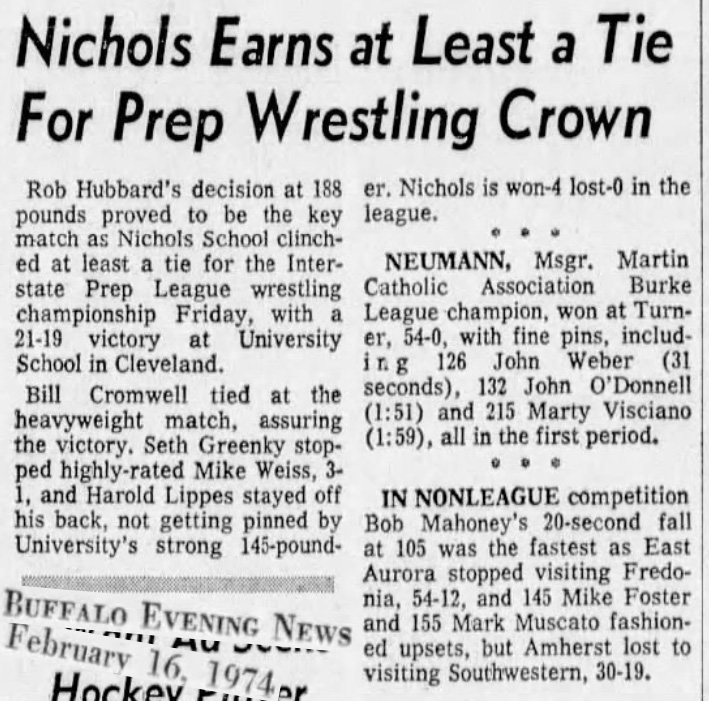 Nichols Earns at Least a Tie for Prep Wrestling Crown