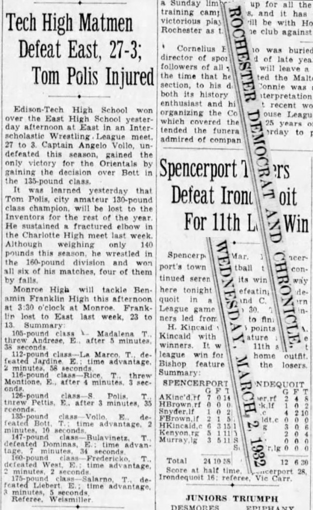 Tech High Matmen Defeat East, 27-3