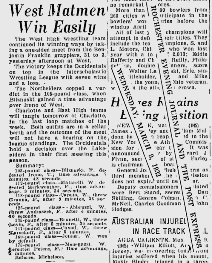 West Matmen Win Easily