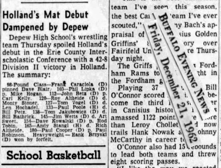 Hollands Mat Debut Dampened by Depew