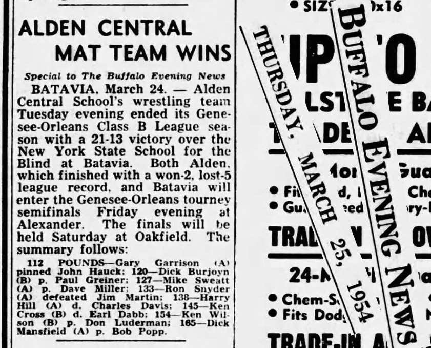 Alden Central Mat Team Wins