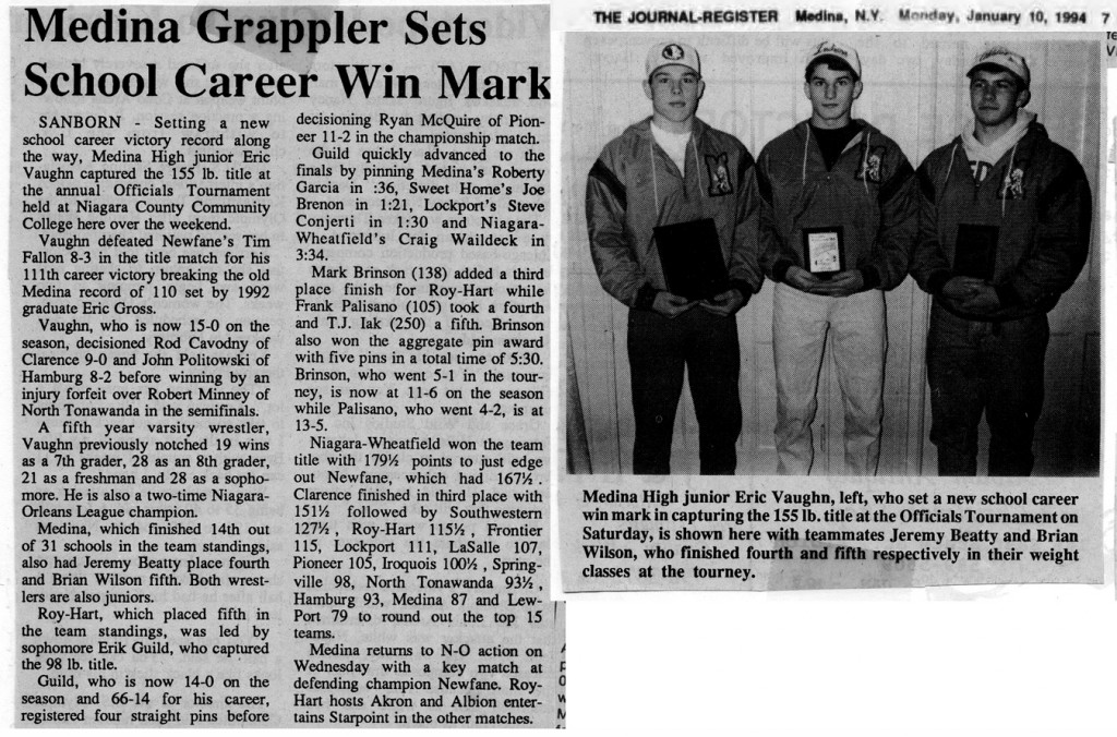 Medina Grappler Sets School Career Win Mark