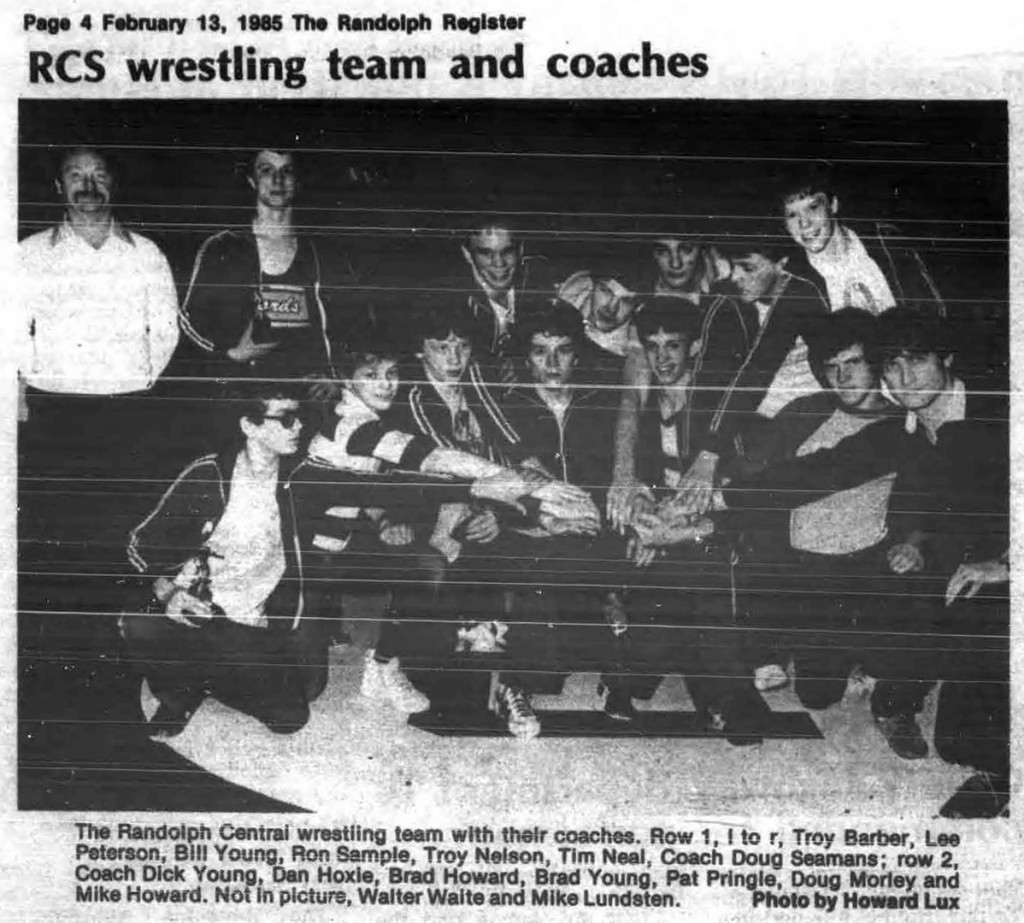 Randolph wrestling team and coaches