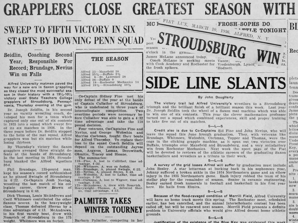 Alfred Grapplers Close Greatest Season With Stroudsburg Win