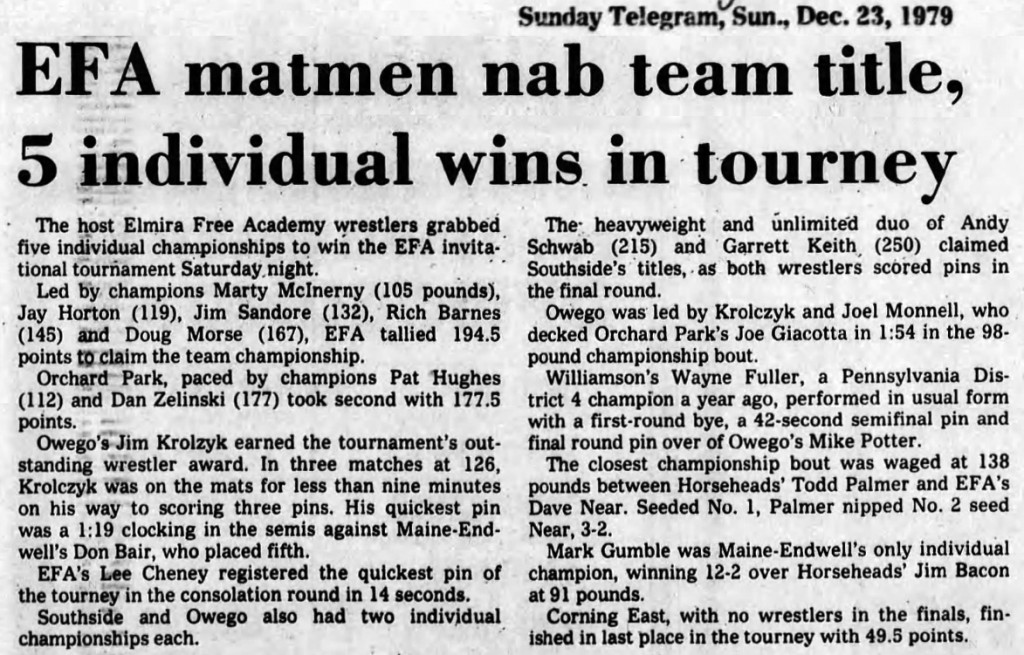 EFA matmen nab team title, 5 individual wins in tourney