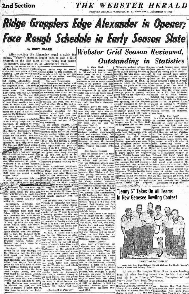 Ridge Grapplers Edge Alexander in Opener