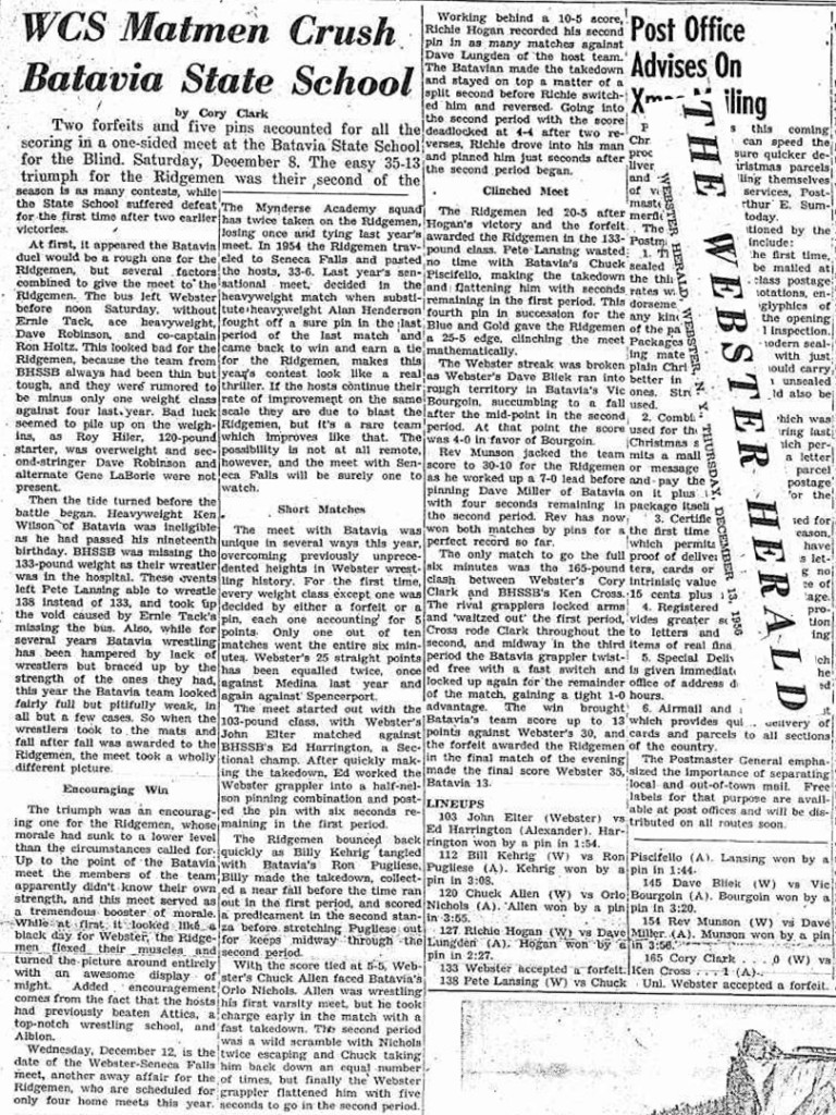 Webster Matmen Crush Batavia State School