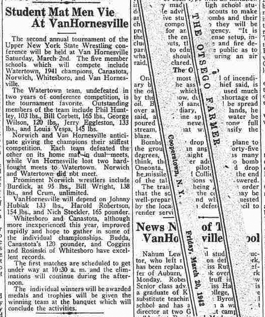 Student Mat Men Vie At Van Hornesville