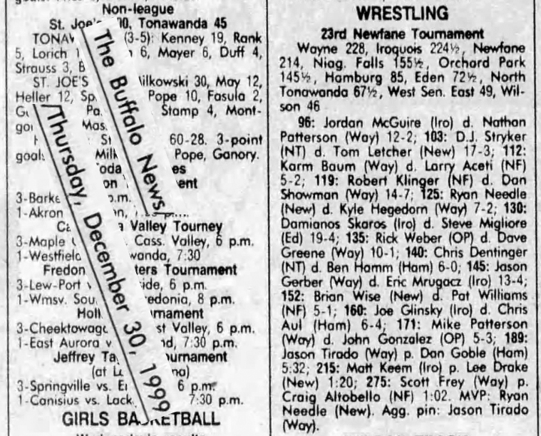 23rd Newfane Tournament