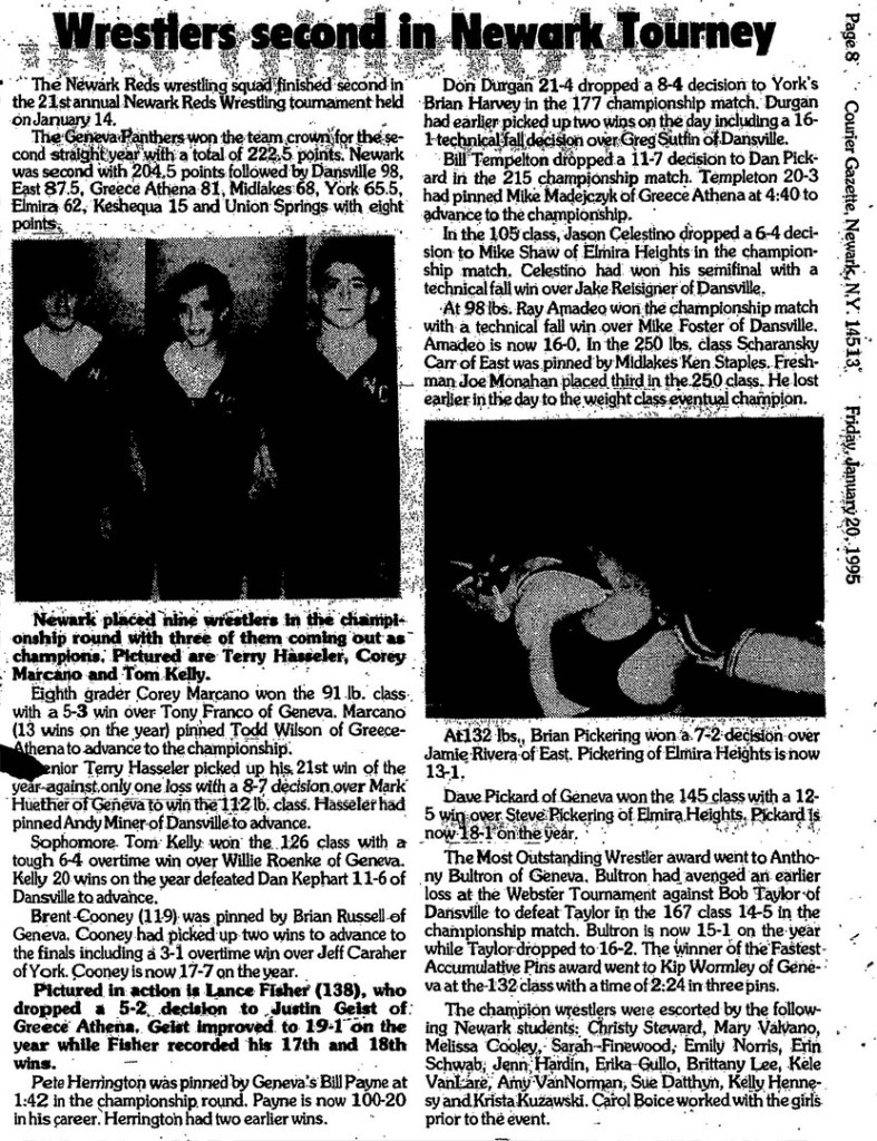 Wrestlers second in Newark Tourney