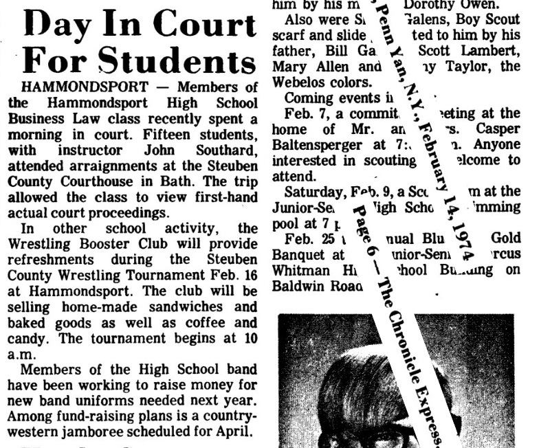 In other school activity...