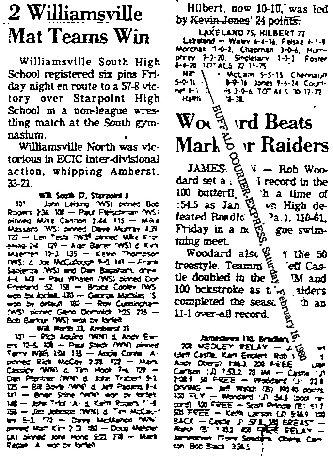 2 Williamsville Mat Teams Win