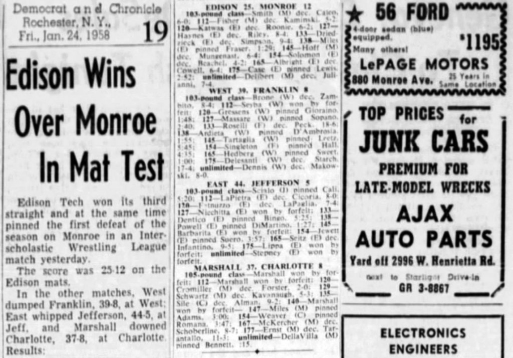 Edison Wins Over Monroe In Mat Test