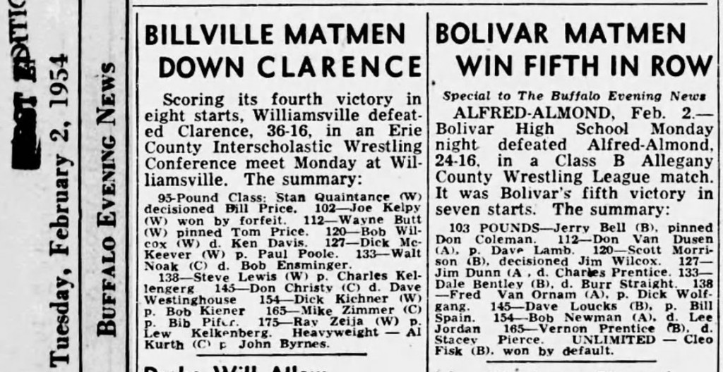 Billville Matmen Down Clarence