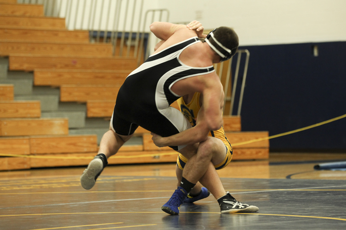 Trent Egenlauf has double wraps on a single during Spencerports Dual Season Home Opener vs Greece