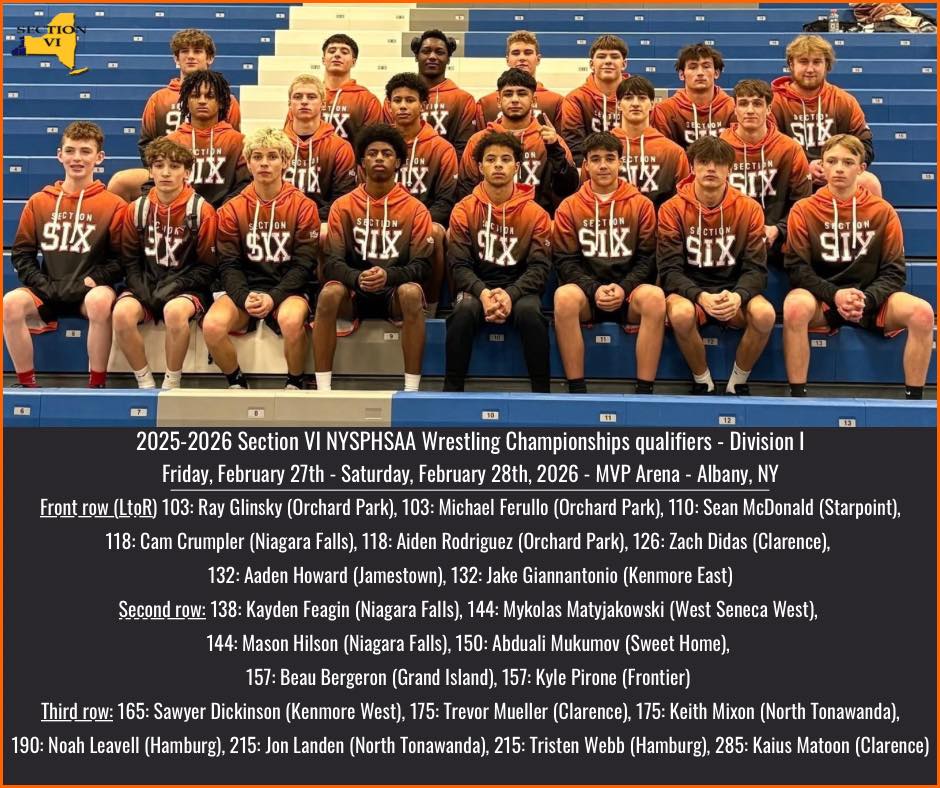 Section VI Division I Wrestling Team