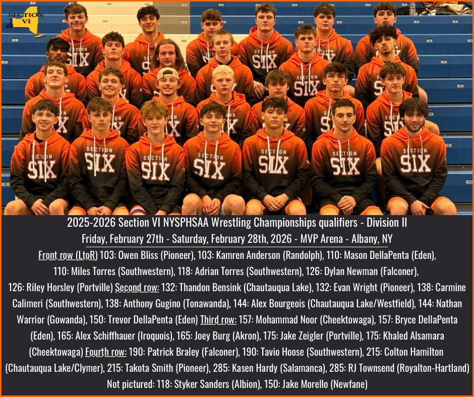 Section VI Division II Wrestling Team