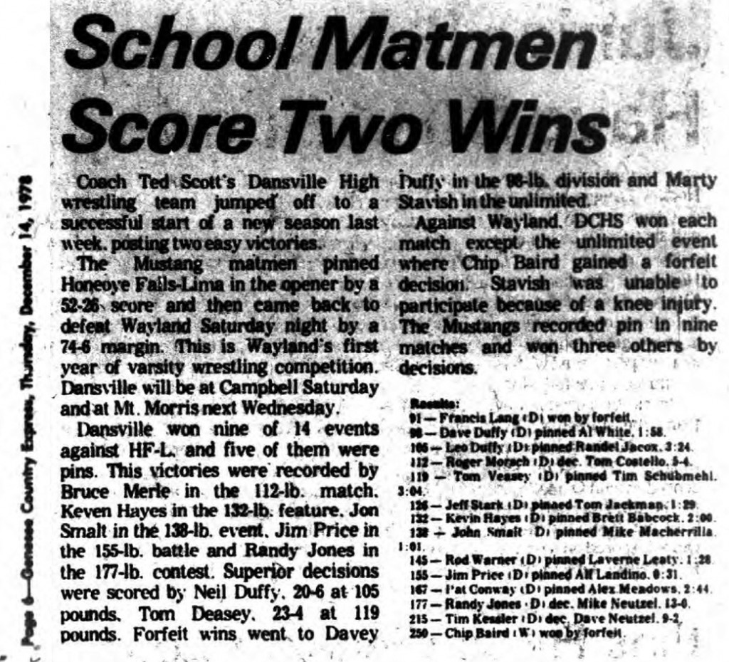 School Matmen Score Two Wins
