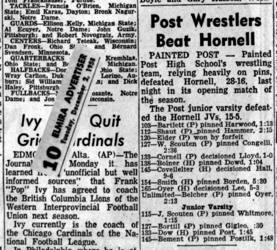 Post Wrestlers Beat Hornell