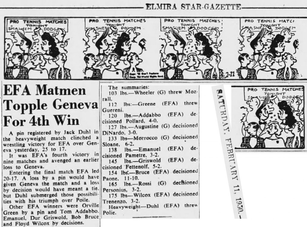 EFA Matmen Topple Geneva For 4th Win