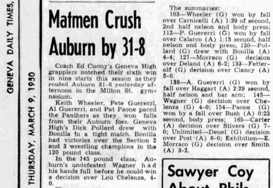 Matmen Crush Auburn by 31-8