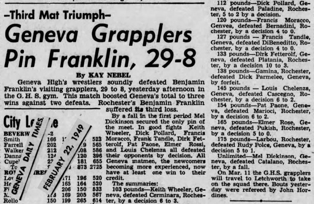 Geneva Grapplers Pin Franklin, 29-8