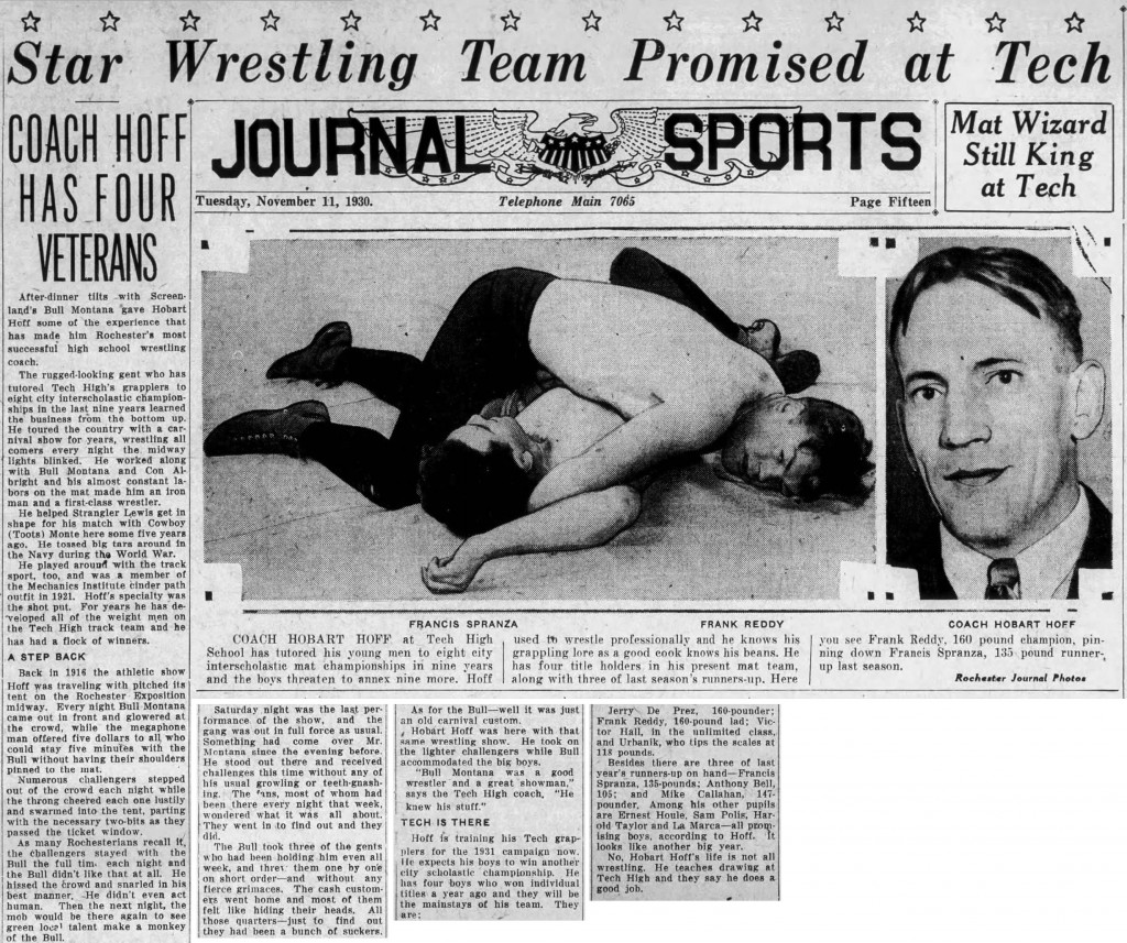 Star Wrestling Team Promised at Tech