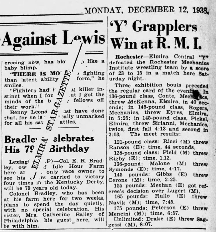 'Y' Grapplers Win at R. M. I.