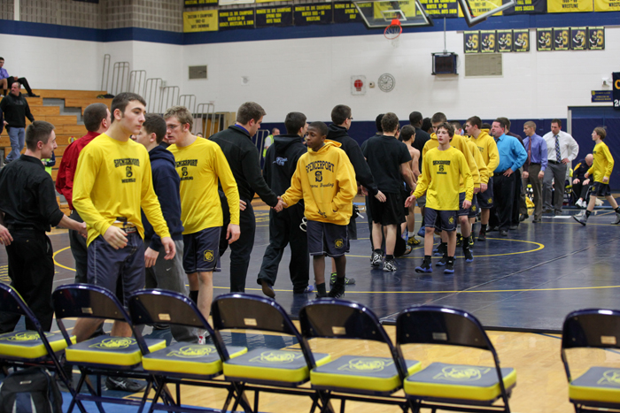 Teams Shake Hands at Conclusion